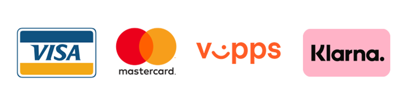 Betalingsmetoder - Klarna, Vipps, Visa, Mastercard